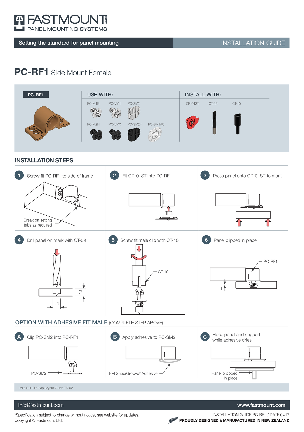 FASTMOUNT Standard Buchse PC-RF1 Seitenmontage