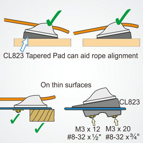 CLAMCLEAT Open Micros, für Leine 1-4mm