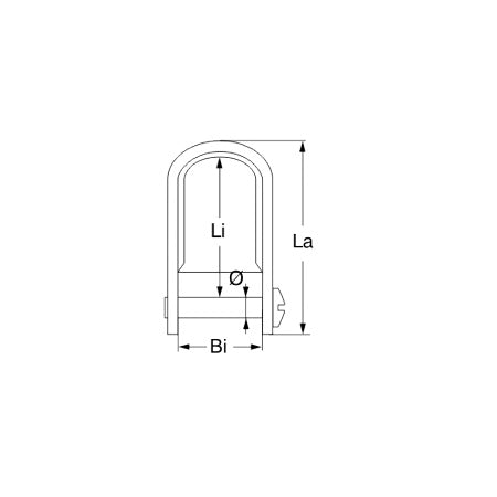 D-Schaekel Flachmaterial mit Augbolzen AISI304 Maßezecihnung