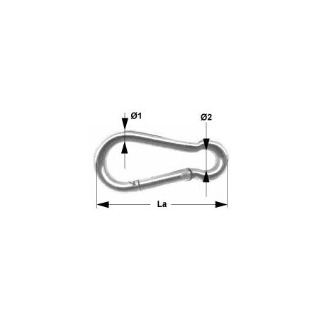 Karabiner Fern-Ost-Import, Stahl verzinkt VE=10 Stk.