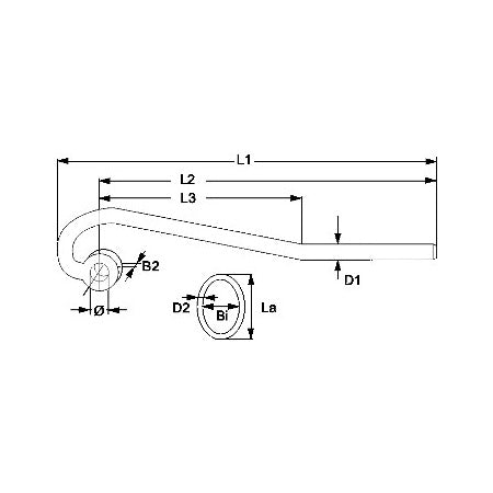 Sliphaken aus Edelstahl A2 (AISI304)