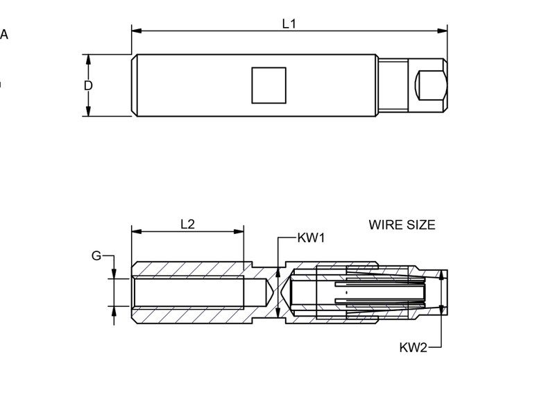 Blue Wave Swageless Terminal, klein aus Edelstahl A4 (AISI316)