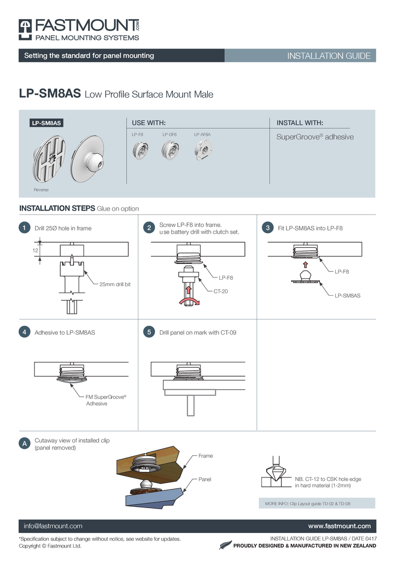 Fastmount™ Low Profile Clip LP-SM8AS (5kg)
