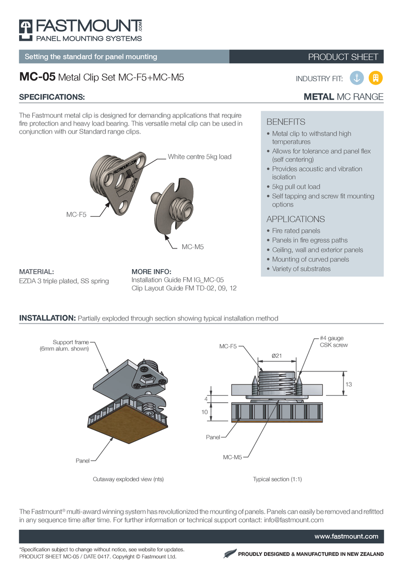 Fastmount™ Metall Clip MC-M5 selbstschneidend