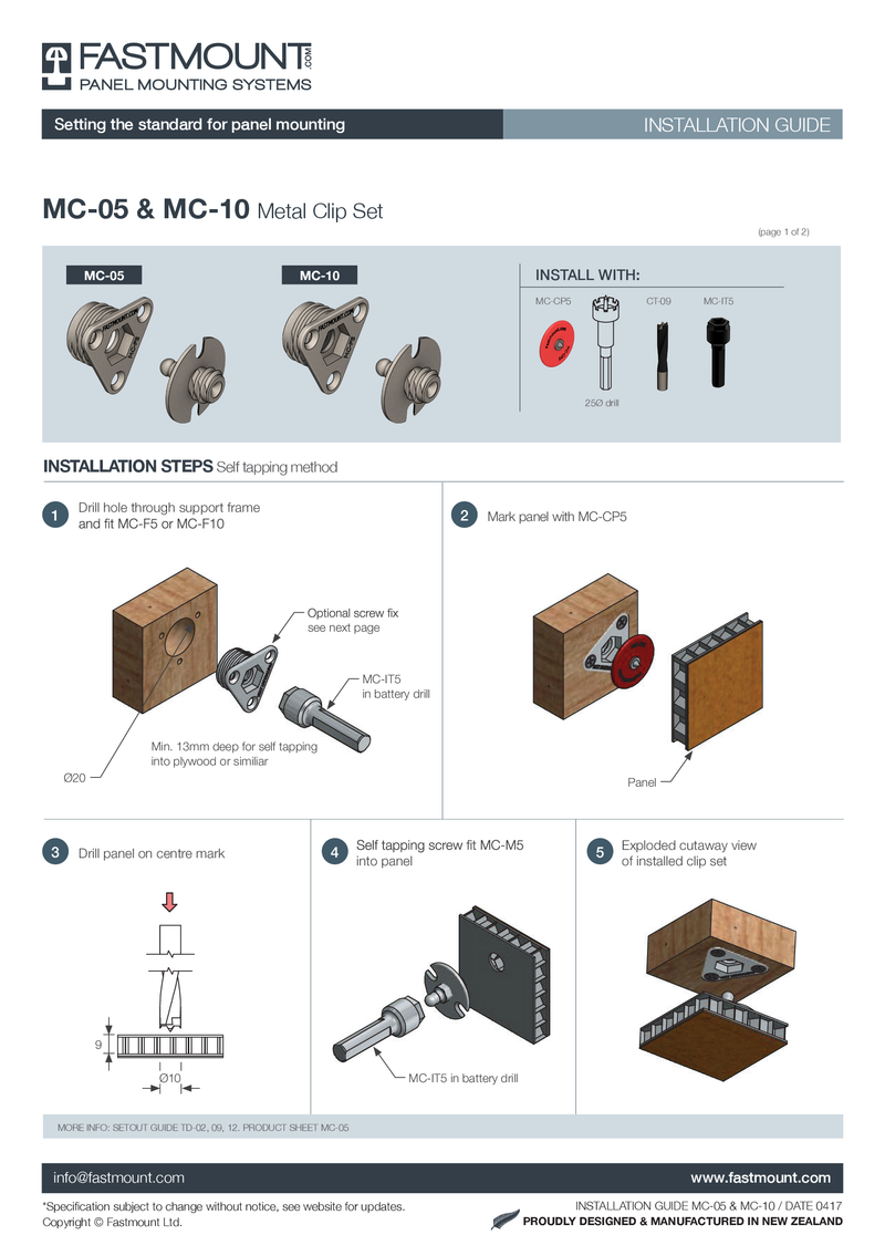 Fastmount™ Metall Clip MC-M5 selbstschneidend