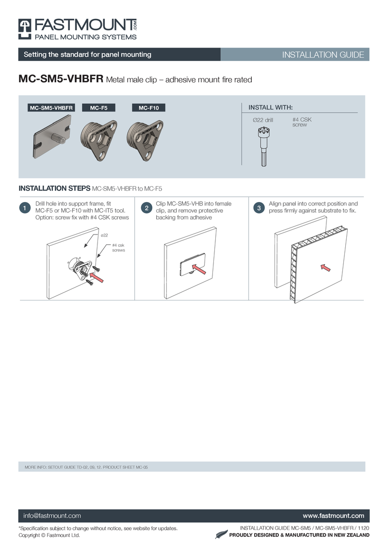 Fastmount™ Metall Clip MC-SM5-VHBFR klebbar