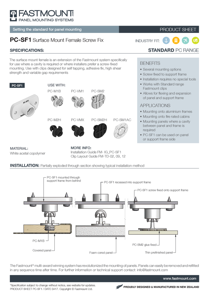 Fastmount™ Standard Buchse PC-SF1