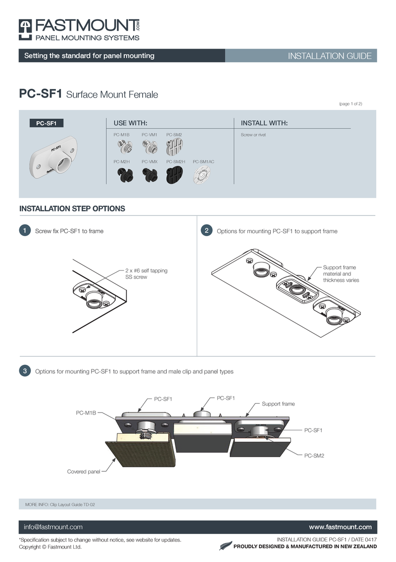 Fastmount™ Standard Buchse PC-SF1