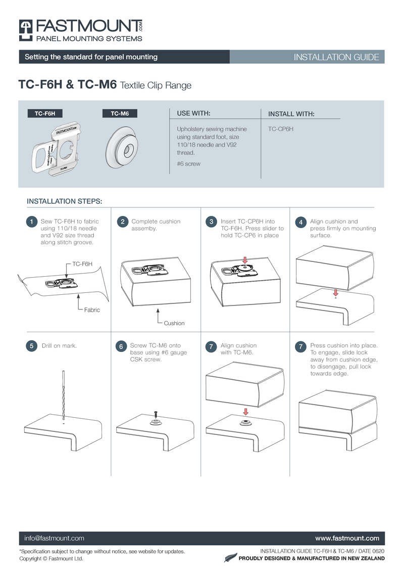 Fastmount™ Textile Buchse TC-F6H