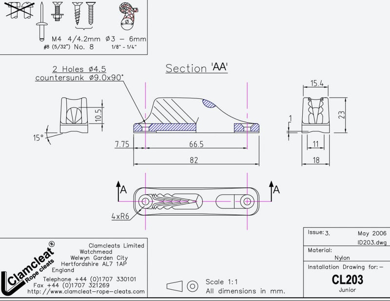 Clmalcleat™ Junior, für Leine 3-6mm