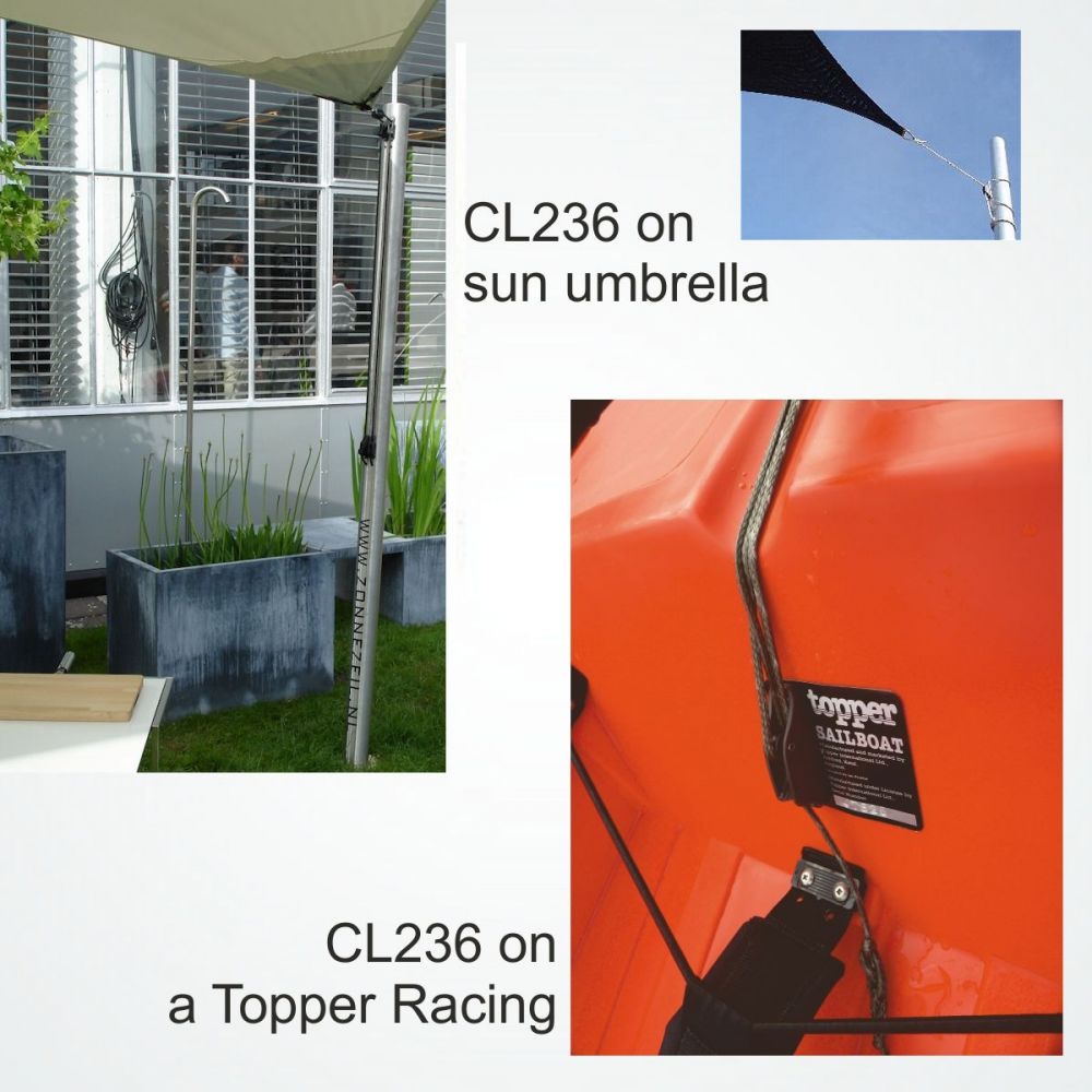 CLAMCLEAT Racing Junior MK-1 mit Rolle oben, für Leine 3-6mm
