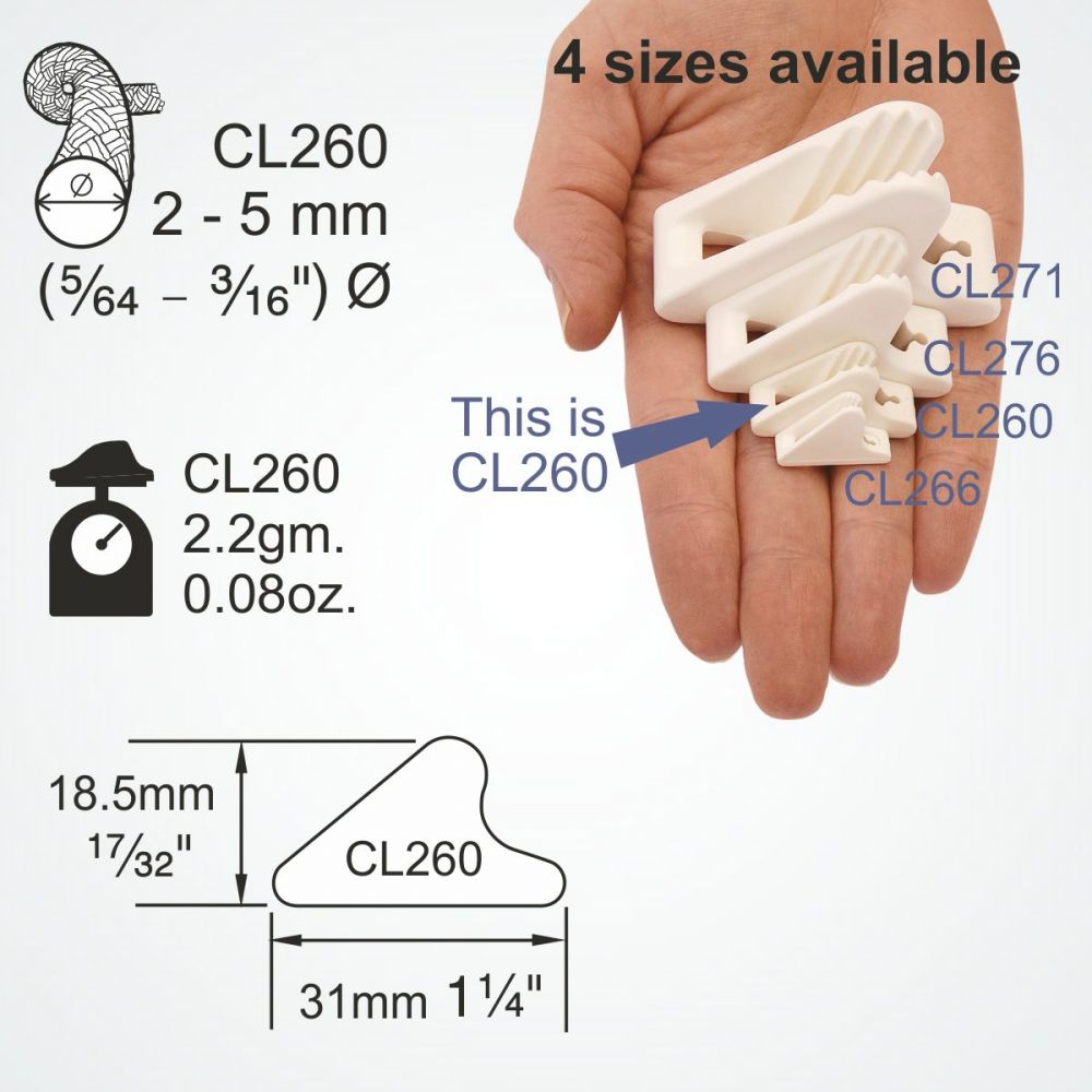 CLAMCLEAT Line Lok™ Zeltleinenspanner, für Leine 2-5mm
