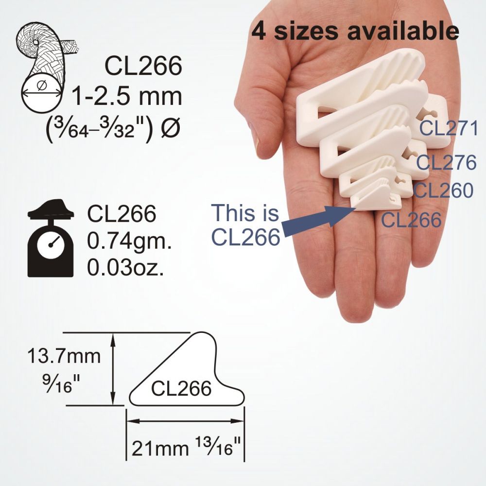 CLAMCLEAT Line Lok™ Mini Zeltleinenspanner, für Leine 1-3mm