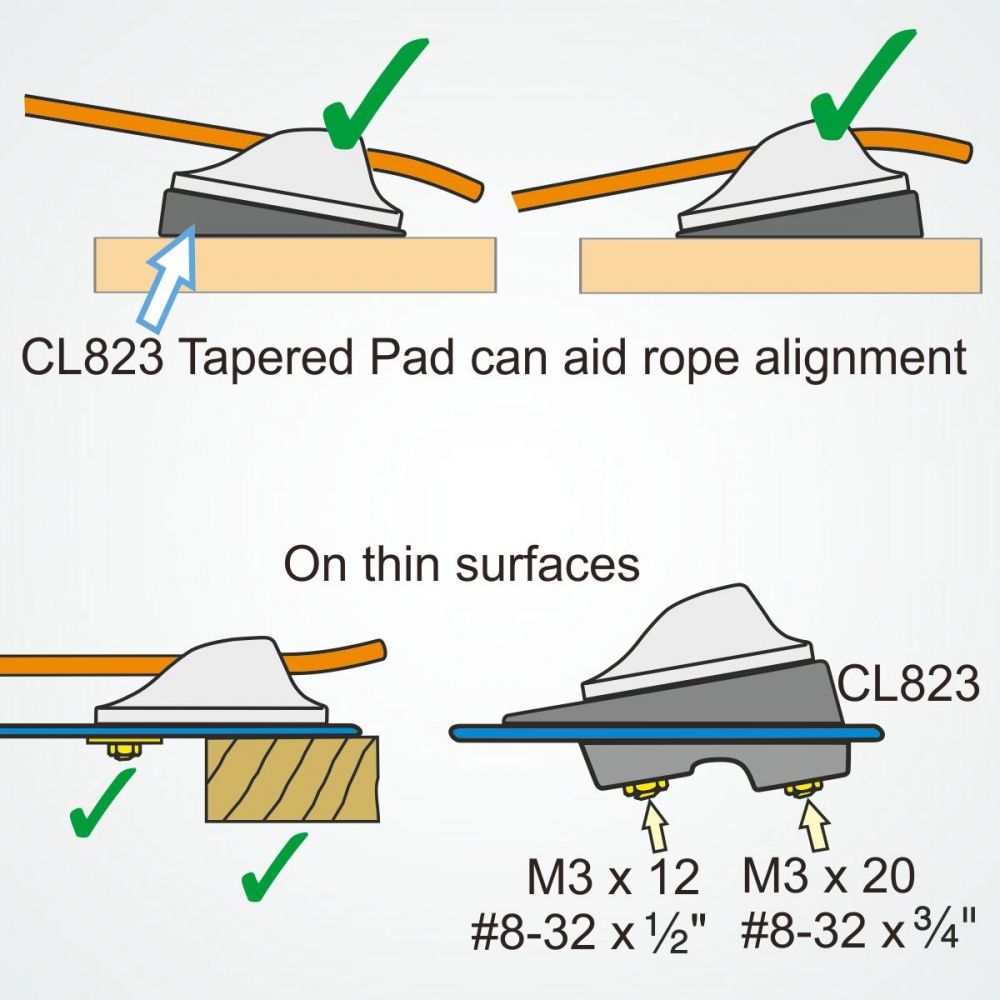 CLAMCLEAT Racing Micros, für Leine 1-4 mm