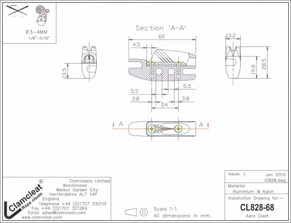 CLAMCLEAT Aerocleat mit CL268 Racing Micros