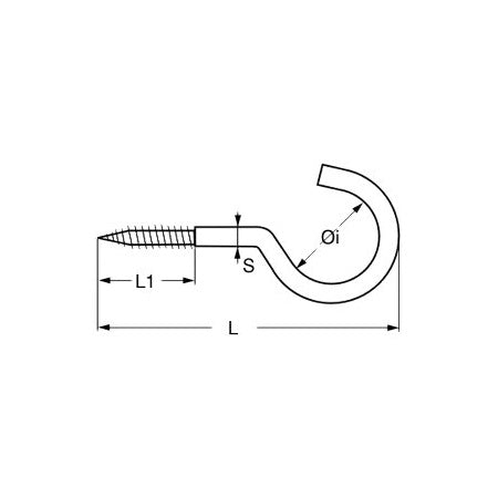 Wäschleinenhaken aus Edelstahl A2 (AISI304) VE=10 Stk.