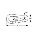 Kong Karabiner asymmetrisch mit Kausch aus Edelstahl A4 (AISI316)