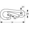 KONG Karabiner asymmetrisch mit Drehsicherung und Kausch AISI316