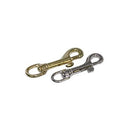 Schnapphaken mit Wirbel und kleinem Auge, Messing poliert