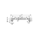 Blue Wave Wantenspanner Gabel-Gabel mit UNF-Gewinde und Bronze Hülse offen