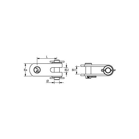 Blue Wave Toggle aus Edelstahl A4 (AISI316)