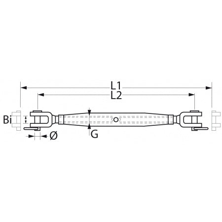Wantenspanner Gabel-Gabel metrisch Fern-Ost-Import aus Edelstahl A4 (AISI316)