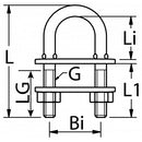Blue Wave U-Bolzen aus Edelstahl A4 (AISI316)