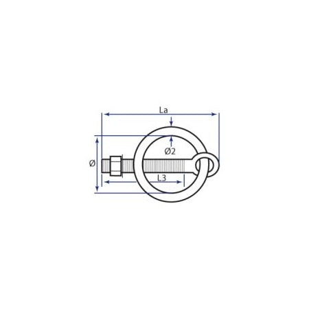 Augbolzen mit Ring, Edelstahl A4 (AISI316)