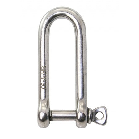 WICHARD Schäkel mit HR-Bolzen D-Form lang geschmiedet Ø=10mm aus Edelstahl A5 (AISI630)